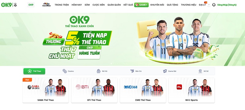 Thể thao ok9 săn thưởng mỗi ngày